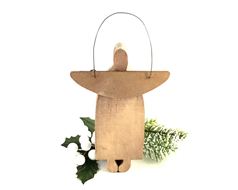 Christmas Angel Wall Door Hanging Painted Rustic Wood Etsy