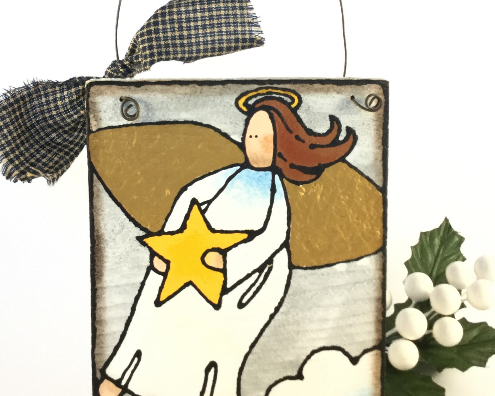 Rustic Angel Door Hanger Wood Angel Wall Hanging Hand Etsy