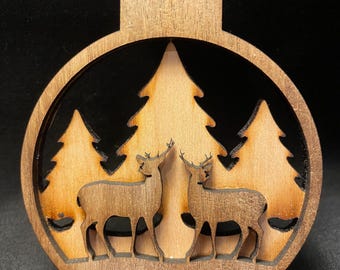 Wooden Deer Ornament