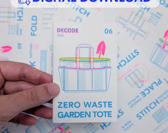 Zero Waste Garden Tote Zine Pattern | Intermediate Sustainable Zine (Digital Download)