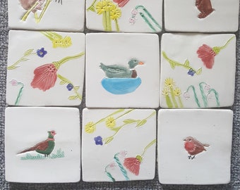 Handmade beautiful unique tiles country/animal