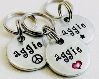 Tiny Pet ID Tag, Kitten tag, Puppy tag, mini dog tag, small dog tag, small pet tag, tiny dog tag, tiny cat tag, new kitten gift, dog tag