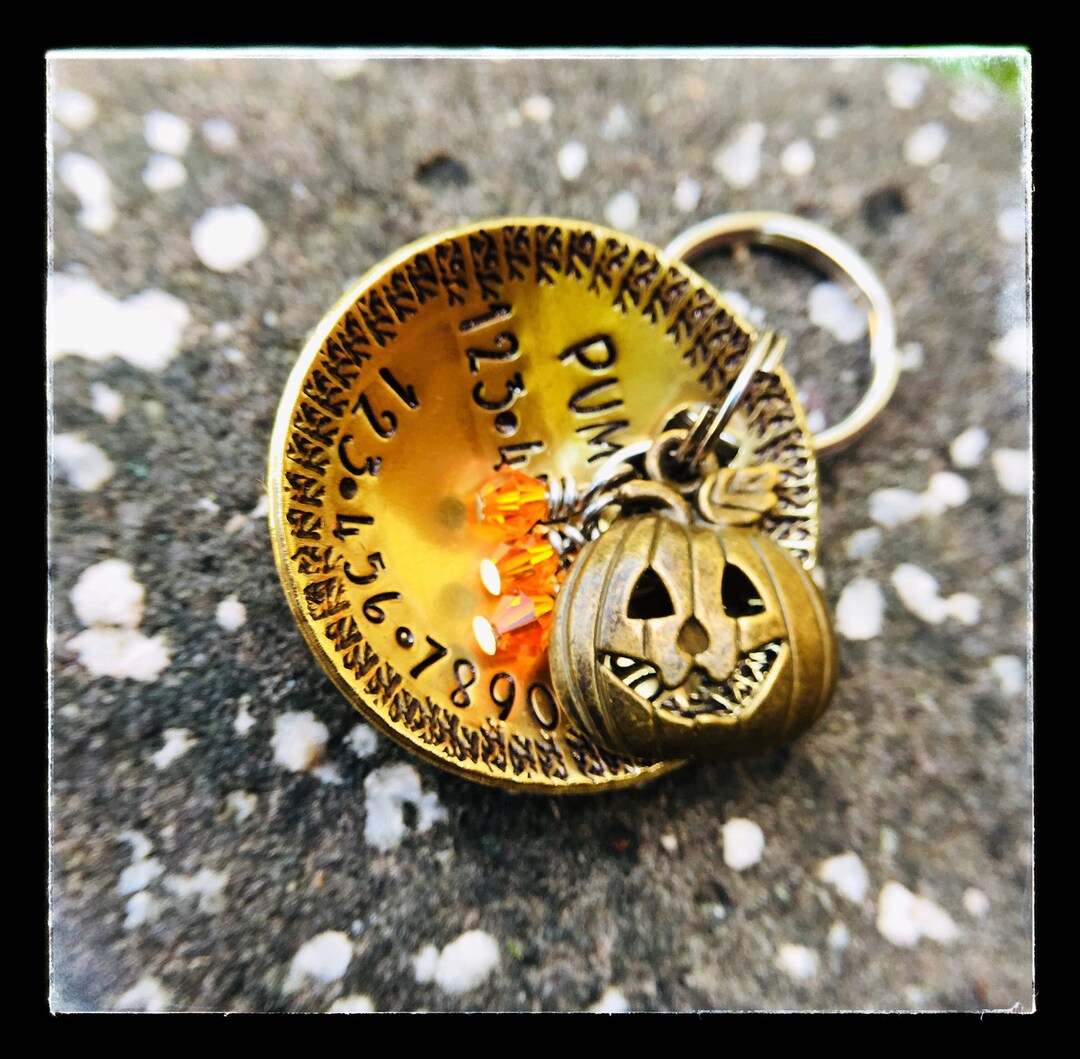 Pumpkin Pet ID Tag Halloween Dog Tag Pumpkin Dog Tag Etsy
