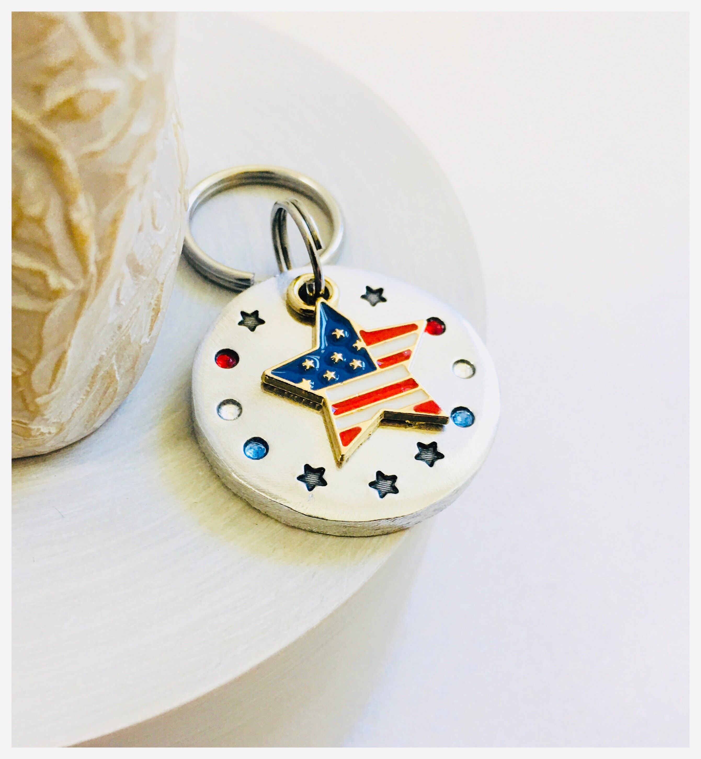 Patriotic Pet ID Tag American Flag Pet Tag Flag Dog Tag Etsy