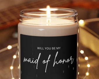 Candela personalizzata per la proposta della damigella d'onore, personalizzata sarai la mia candela damigella d'onore, candela della proposta delle damigelle d'onore, candela della proposta personalizzata