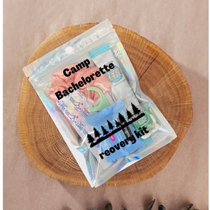 Camp Bachelorette, Camping Bachelorette, Camp Bach, Bachelorette Party, Hangover Kit, Recovery Kit, Party Favor, Hangover Kit Bag, Flannel