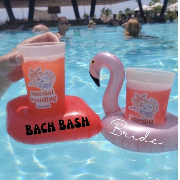 Cup Floaties, Flamingo Drink Holder, Pool Float, Personalized Pool Float, Bachelorette Party, Girls Trip, Bridesmaids Gift, Party Favor