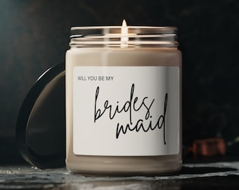 Bridal Party Proposal Candle, Personalized Bridesmaid Candle, Will You Be My Bridesmaid Gift, Will You Be My Maid of Honor Soy Candle