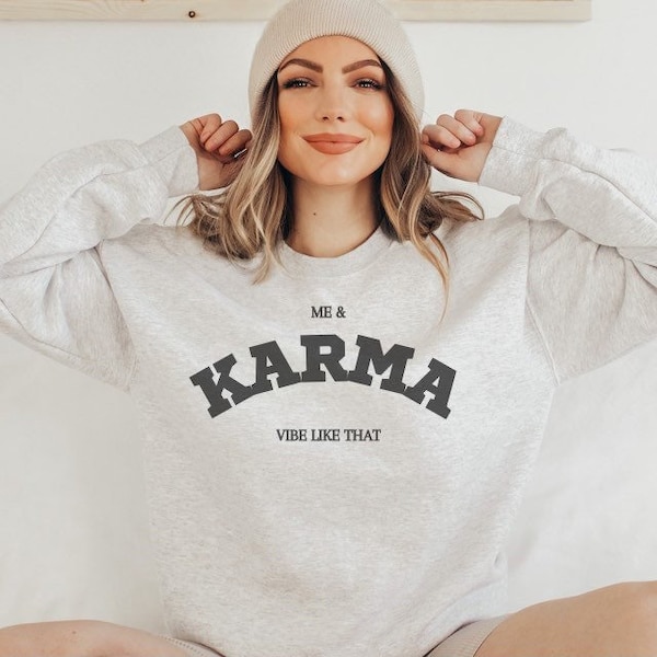 Taylor Swift Karma Crewneck, Me and Karma Vibe Like That, Karma is a Cat TShirt, Karma Shirt, The Eras Tour, Midnights Karma Sweatshirt
