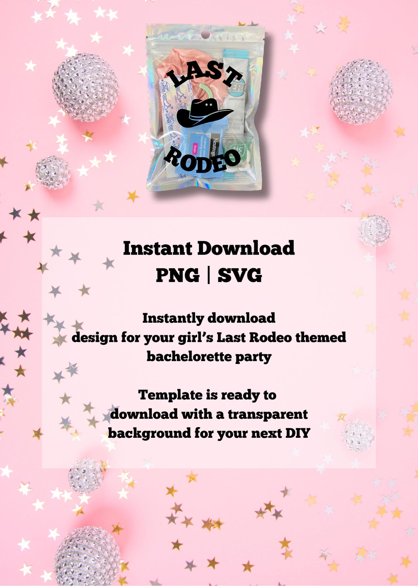 Last Rodeo Bachelorette Party SVG | Cowgirl Hangover Kit (digital ...