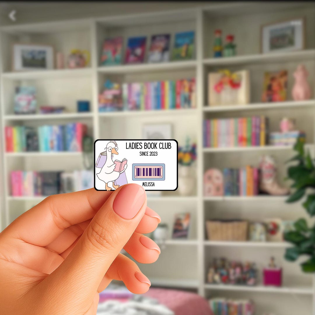 Personalized Library Card Sticker | Custom Book Club Sticker | Book ...