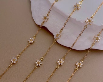 Bridesmaids gift • Bridesmaid Necklace Bracelet Set • Pearl Wedding Jewelry Set • Flower Bracelet • Flower Girl • Junior Bridemaid