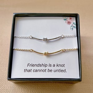 Friendship Gift Friendship Bracelet Best Friends Gift BFF Bracelet Long Distance Friendship Bestie Bracelet Love Knot Necklace Bracelet