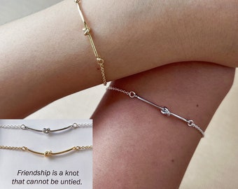 Friendship Gift Friendship Bracelet Best Friends Gift BFF Bracelet Long Distance Friendship Bestie Bracelet Love Knot Necklace Bracelet