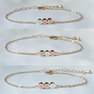 Cadeau personnalisé collier bracelet meilleures amies soeurs, bracelet points minimalistes, cadeau de famille mère fille, cadeau de Noël de l'amitié