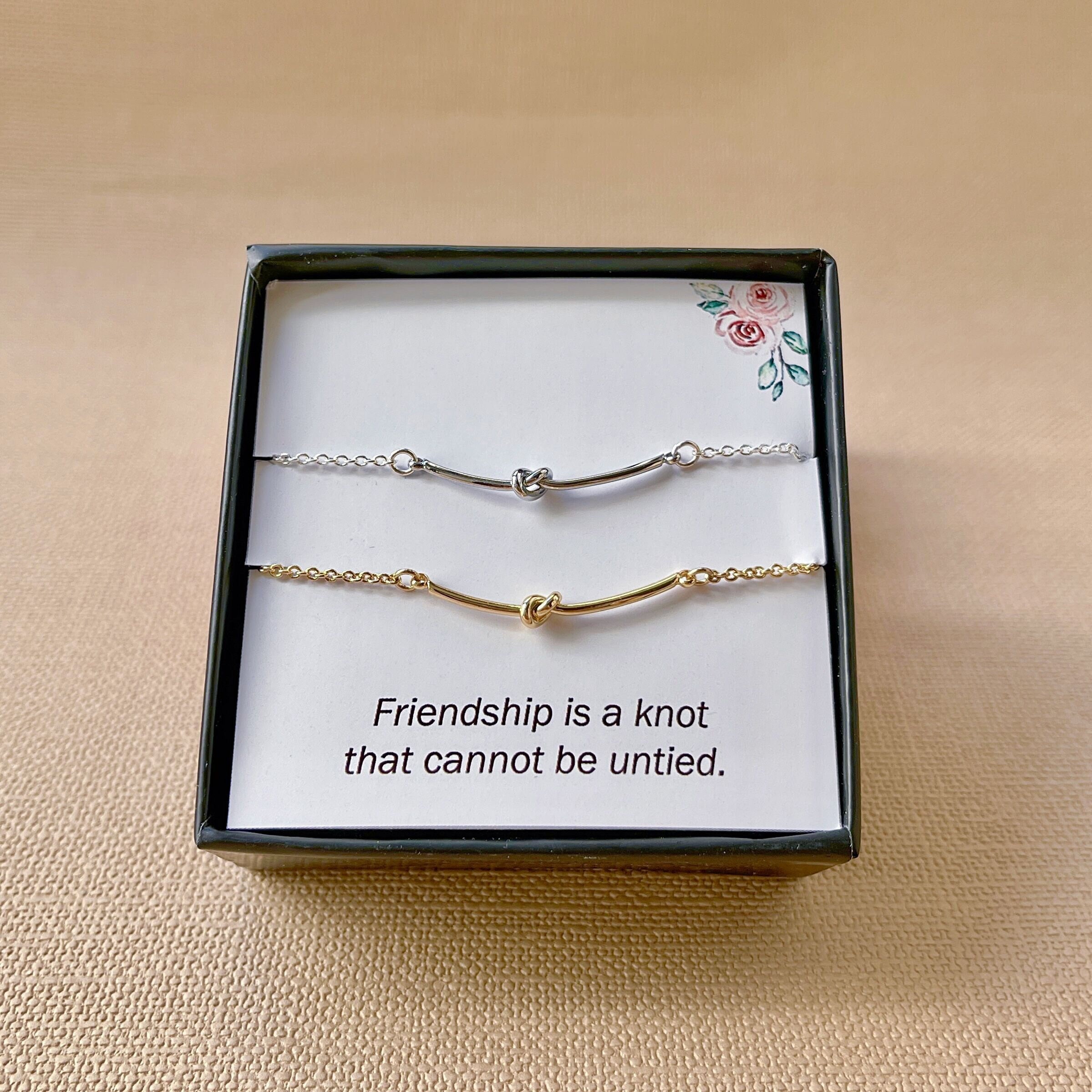 Braccialetto dell'amicizia, regalo per le migliori amiche, braccialetto BFF, braccialetto dell'amicizia a lunga distanza, braccialetto della migliore amica, collana con nodo d'amore