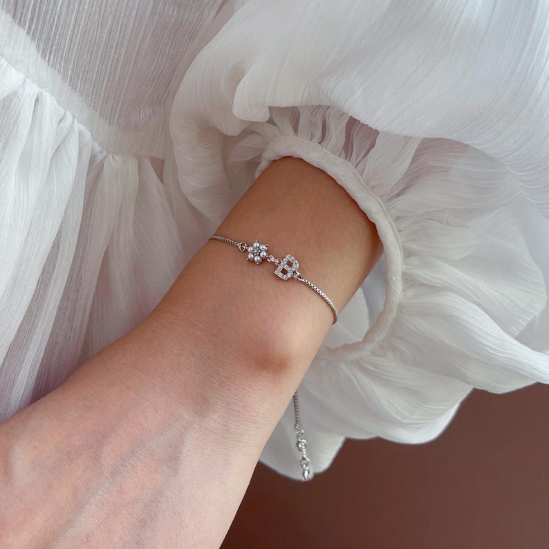 Flower Girl Gift Flower Girl Bracelet Gifts for Flower Girl Personalized Wedding Flower Girl Jewelry Gift for Toddler Girl Little Girl Gift image 5