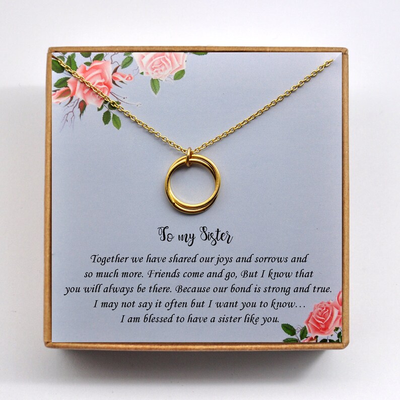 Cadeau de soeur à ma soeur bijoux de carte de message Etsy