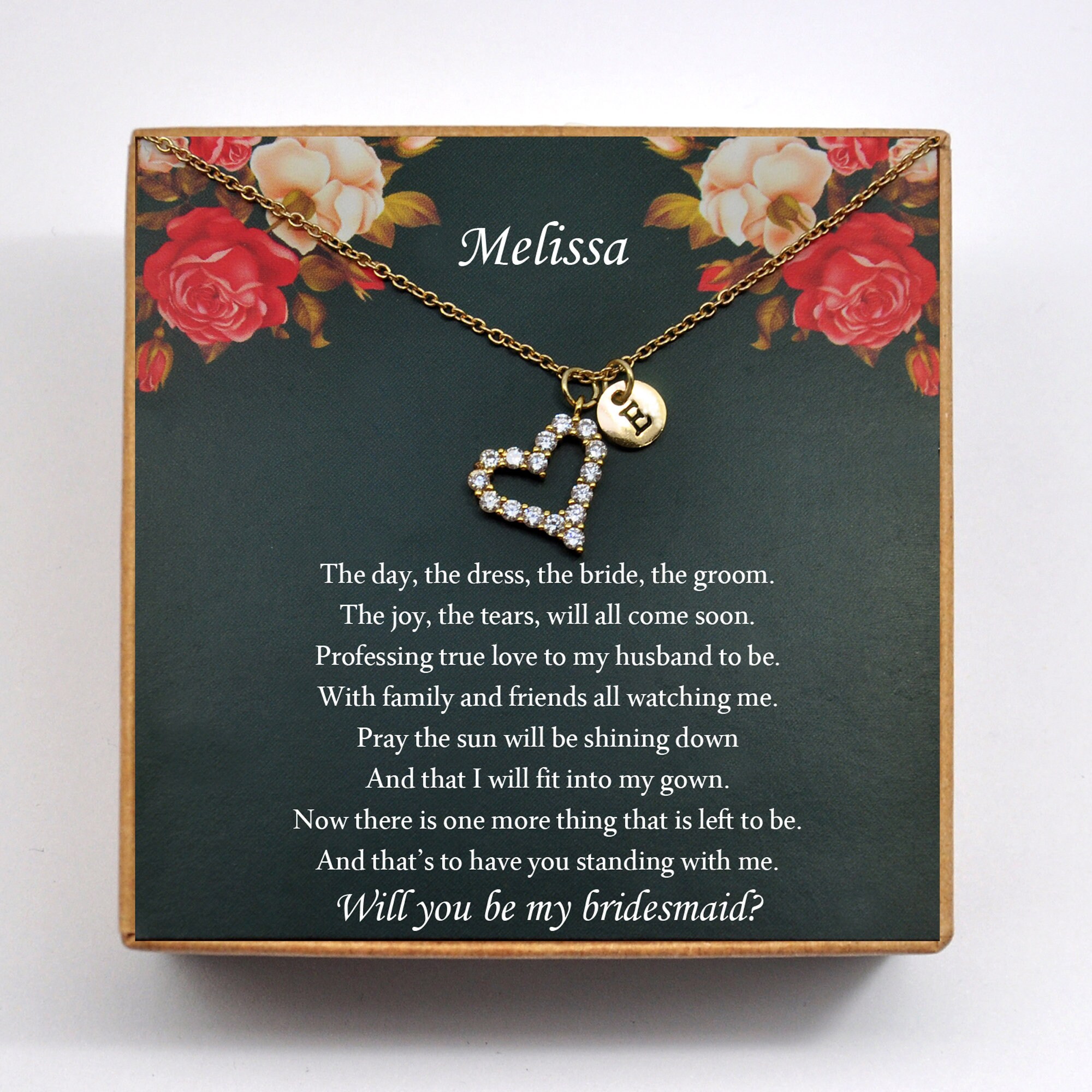 Message Card Jewelry Personalized Wedding Gift Bridesmaid Etsy