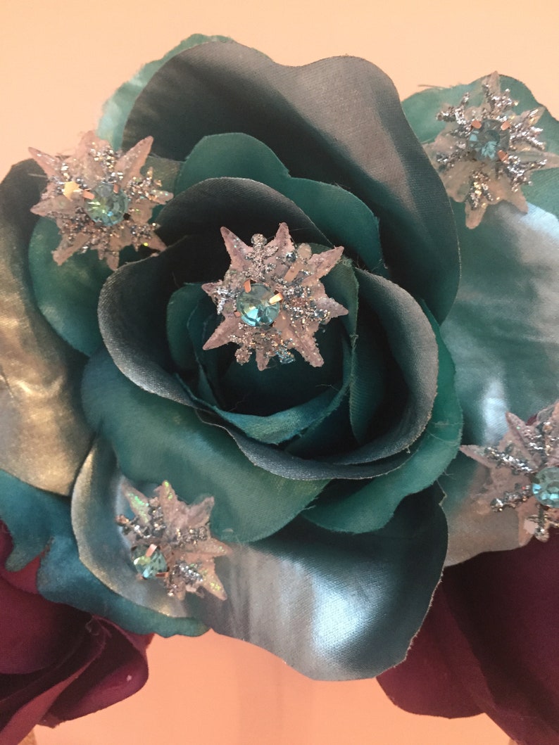 Frozen inspired Minnie Mouse Ears Light Up Ears Disney Ears Holiday Ears Elsa Minnie Ears Wire Ears Floral Ears Anna Minnie Ears