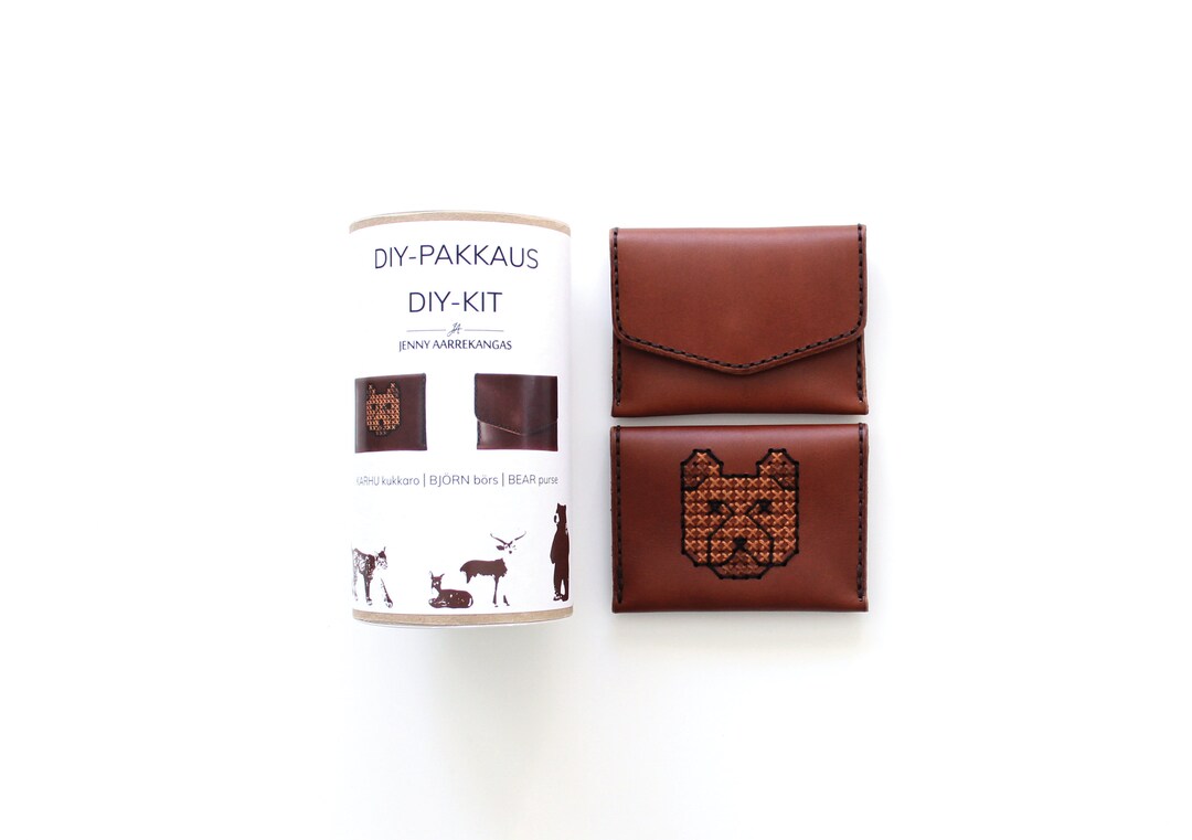 DIY Leather Wallet Kit, Gift Make Your Own Coin Pouch 