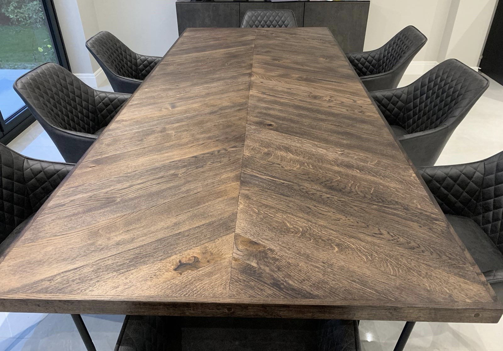 Chevron Dining Table Solid Oak Bespoke and Made to Etsy UK