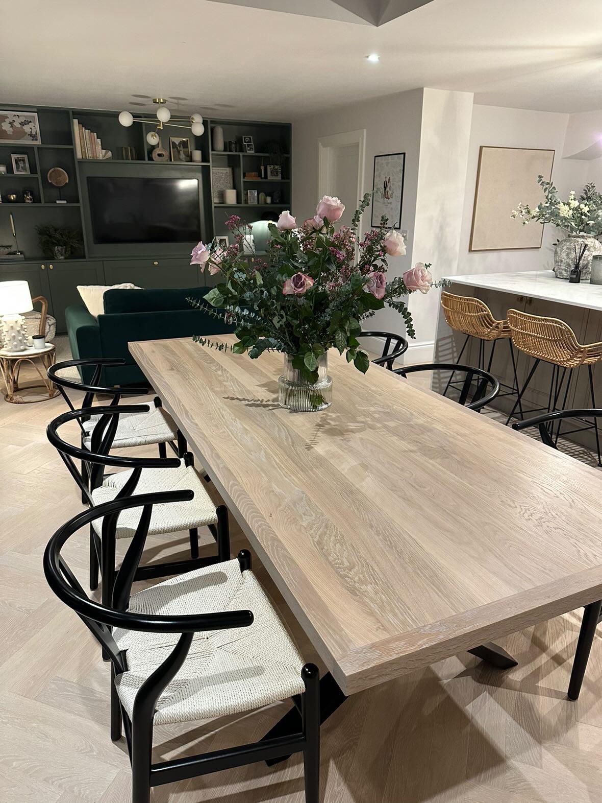 Handmade Solid Oak Dining Table – Bespoke Linear Design - Etsy UK