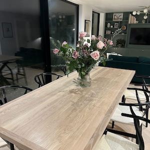 Handmade Solid Oak Dining Table – Bespoke Linear Design - Etsy UK