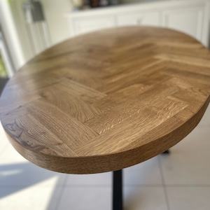 Oval Dining Table Solid Oak Herringbone Bespoke Made to Measure
