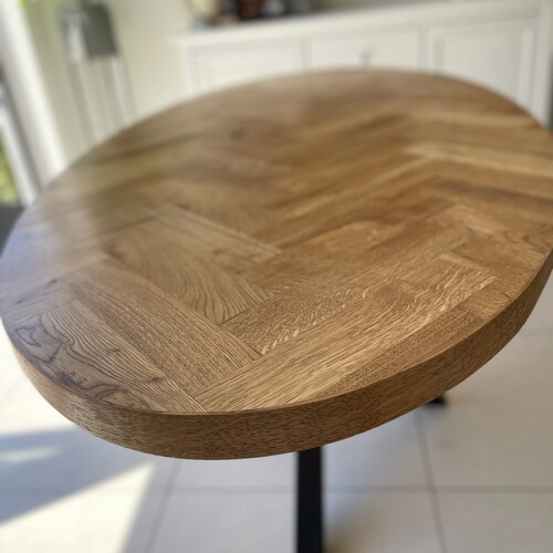 Herringbone Parquet Style Table Solid Oak Bespoke / Made Etsy UK