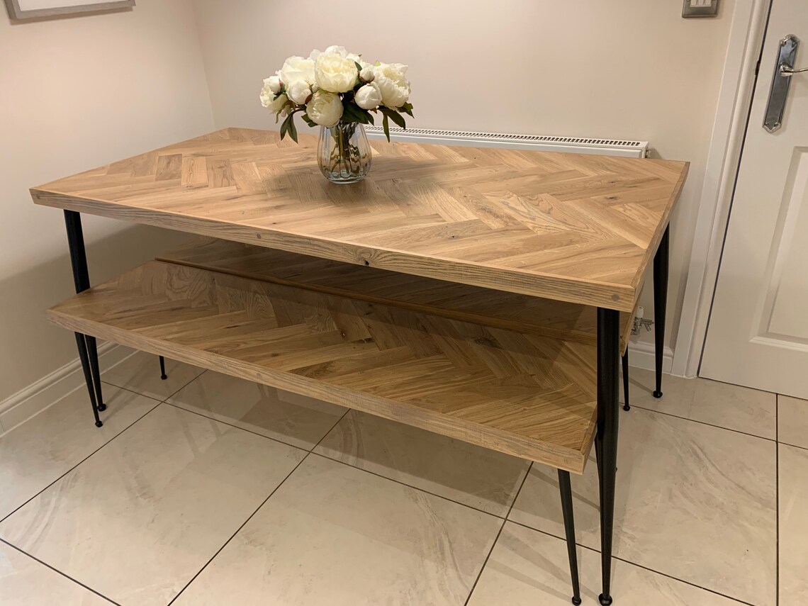 Herringbone Parquet Dining Table Bespoke / Made to Measure. Etsy UK