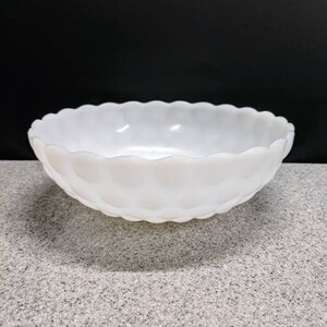 Vintage Milk Glass Bubble Bowl Fireking White