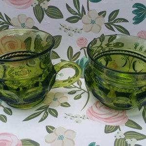 Vintage Green Cream and Sugar servers
