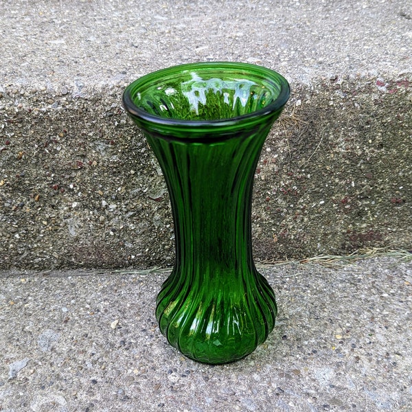 Vintage Emerald Green Glass Small Vase 7 inch