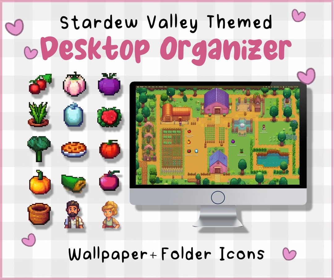 Stardew Valley Theme Interactive Desktop Organizer Set 4 Wallpapers