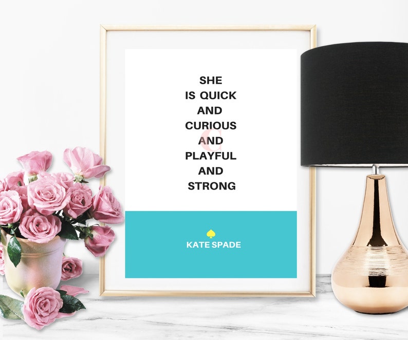 Kate Spade Print Kate Spade Quote Kate Spade Decor Kate Etsy