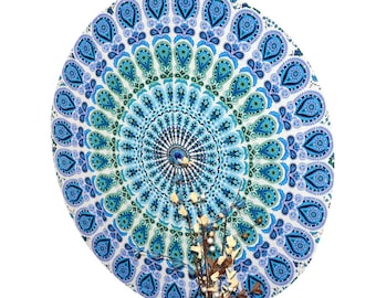 Runde Mandala Tischdecke Tischdecken 120 cm Hand Siebdruck Strand Boho Meditation Runde Yoga Matte Roundie Picknick Tapisserie