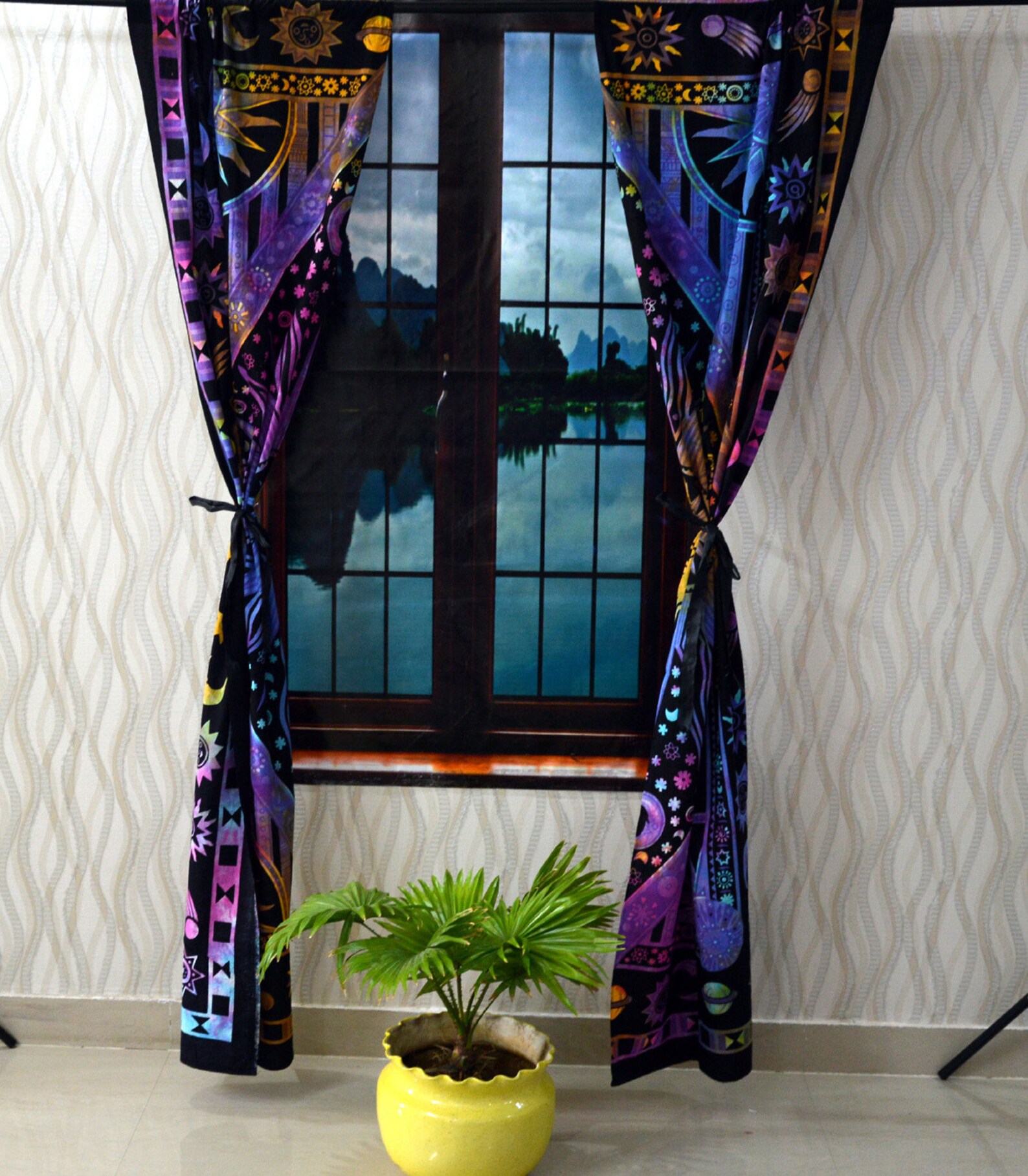 Cortinas de sol ardientes hippie gitano indio cortina set | Etsy