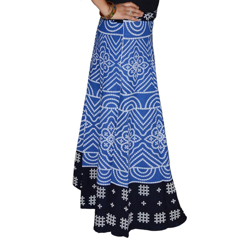 Indian Bandhani Skirt Printed Sarong Traditional Bandhej Wrap Etsy