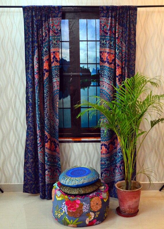 Bohemian Mandala Curtains Hippie Curtain Boho Window Etsy