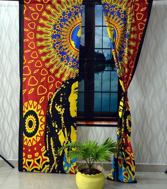 Multi Color Bob Marley Window Treatments Bedroom Window Mandala