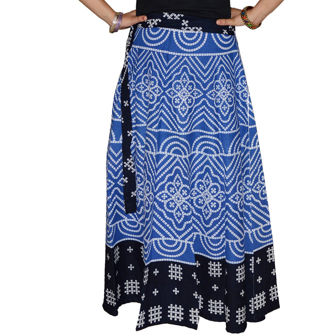 Indian Bandhani Skirt Printed Sarong Traditional Bandhej Wrap Etsy