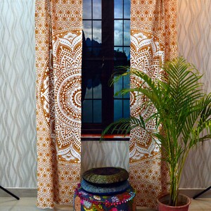 Multi Colorful Merida Mandala Tapestry Curtain Panel Pair