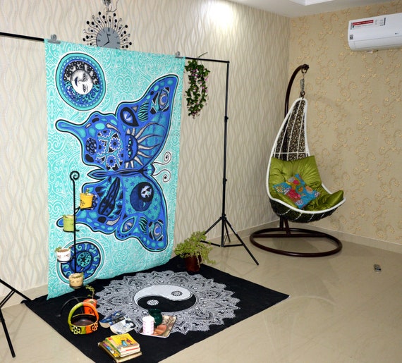 150x100 cm AUTBMP Fum/ée Champignons Tapisserie Murale Hippie Art Tapisserie Tenture Murale D/écoration