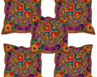 Indian Pillow Cover Woolen Embroidered Suzani Cushion Covers Handmade Embroidery Rangoli Designs case High Fashion Retro Look Cotton Pillow