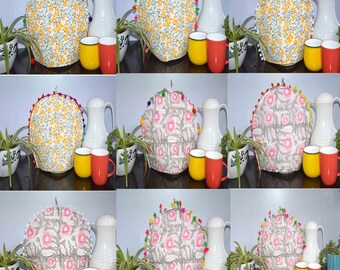 Funda para tetera tradicional de algodón para calentar teteras, funda para tetera de punto