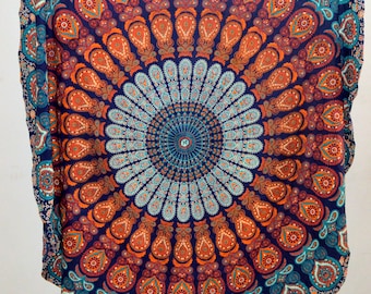 Runde Mandala Wandteppiche, jedes Roundie, Mandala Wandteppich, Picknickdecke, Yogamatte, Boho Dekor, Pfauendecke, Boho Roundie, Hippie