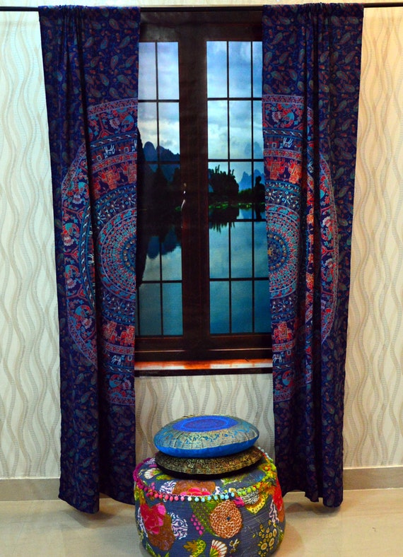 Indian Mandala Curtain Set Hippie Curtains Window Treatment Etsy