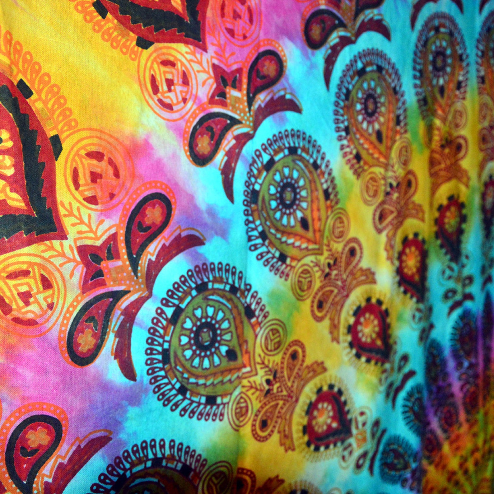 Round Mandala Wall Art Indian Tapestry Blankets Throws Mandala Etsy