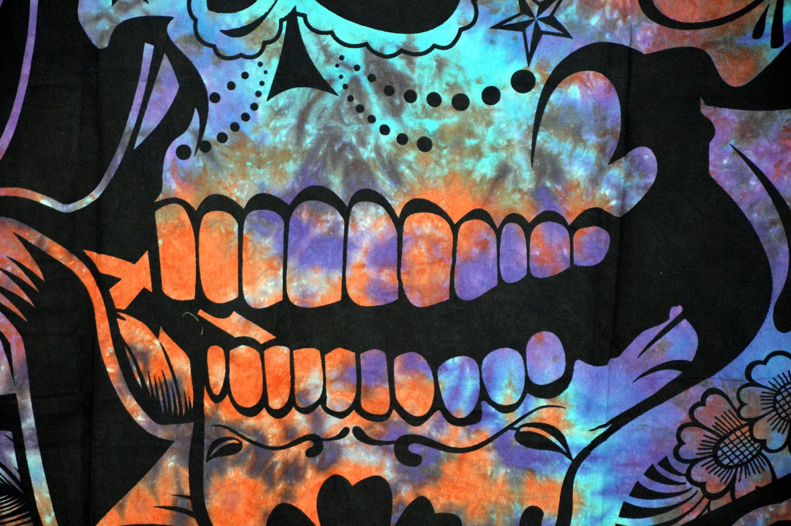 Indian Tie Dye Skull Tapestry Queen Wall Hanging Bohemian Etsy